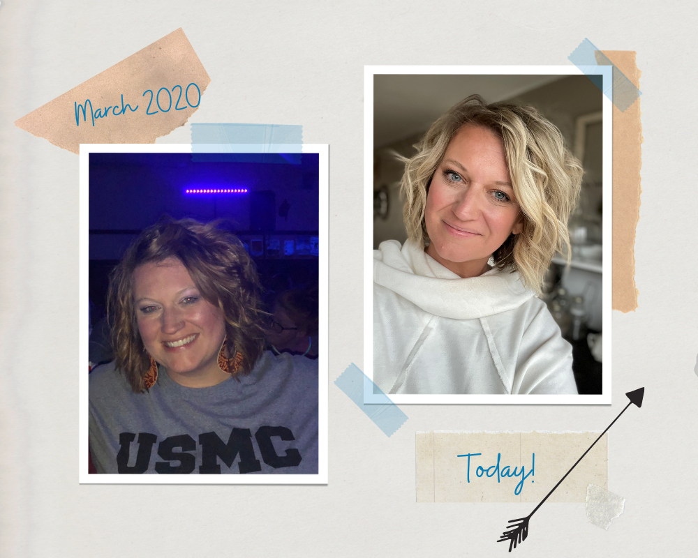Picture of Sara from Keto On the Rise in March 2020 and today for the blog page Meet Sara from Keto On the Rise.